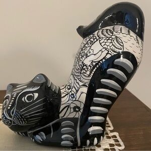 Mexican Handcrafted Pottery Stretching Cat